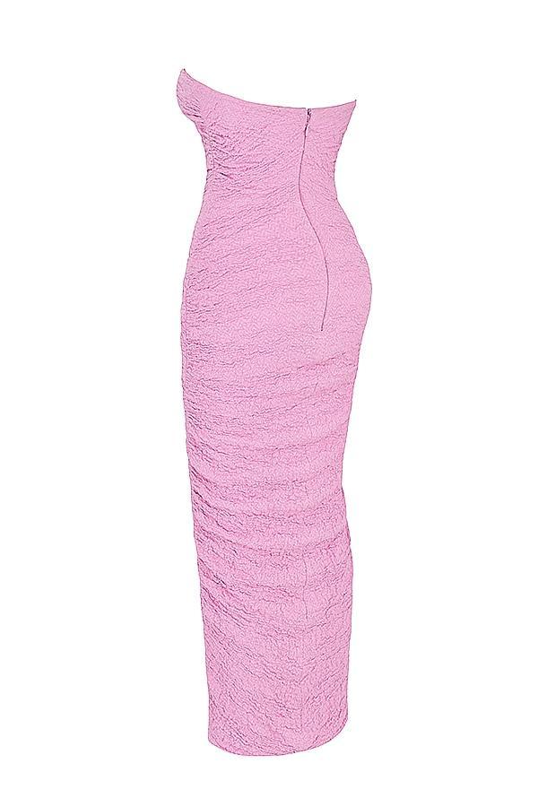 Tana Pink Strapless Corset Midi Dress Product Image