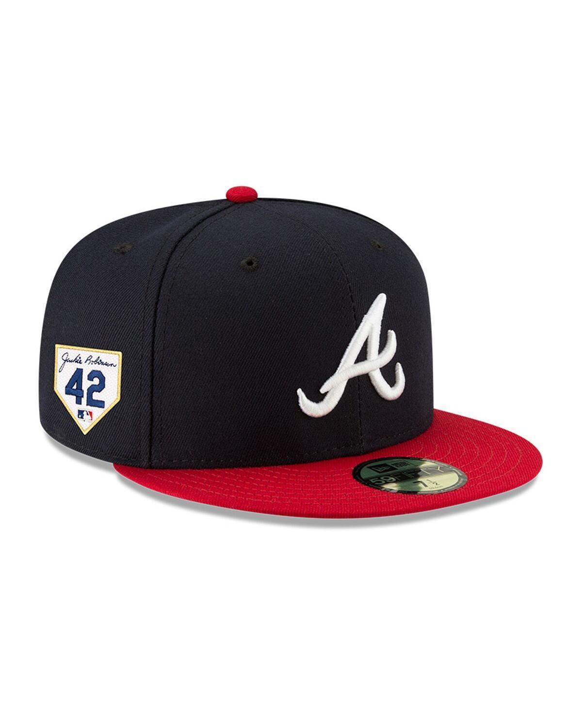 Mens New Era /Red Atlanta Braves 2023 Jackie Robinson Day 59FIFTY Fitted Hat Blue Product Image