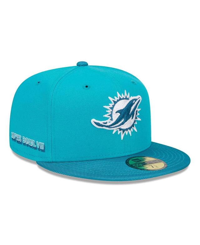 Mens New Era Aqua Miami Dolphins Active Ballistic 59FIFTY Fitted Hat Product Image