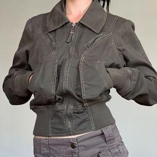 Plain Zip Shirt Jacket product image