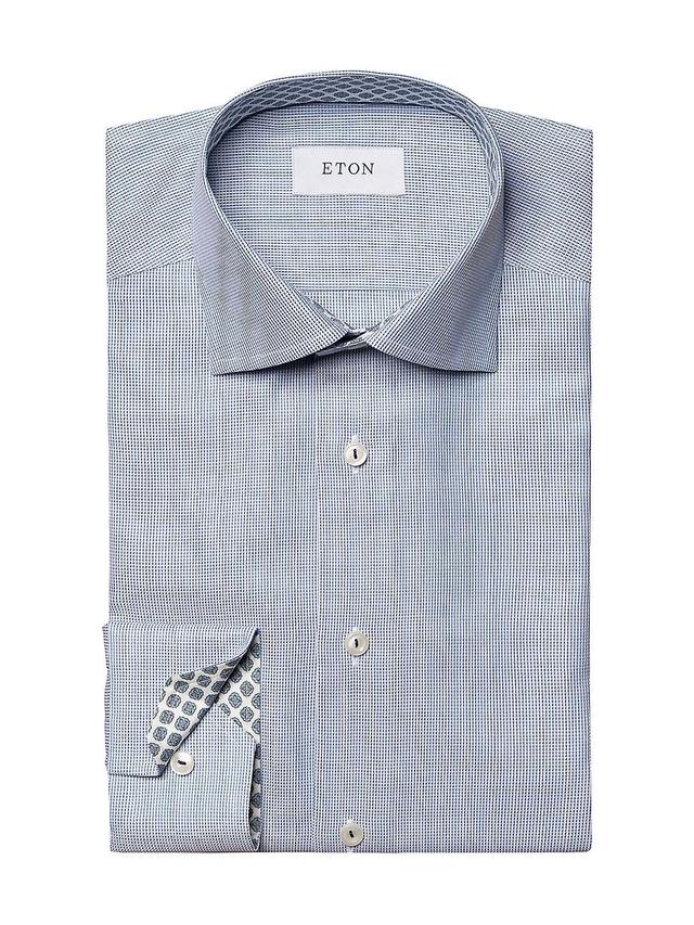 Eton Contemporary Fit Mini Check Dress Shirt Product Image