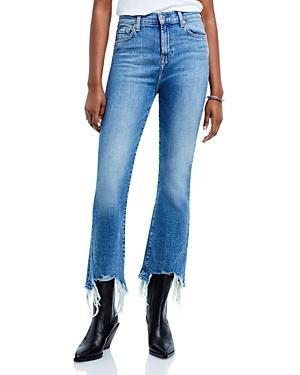 Womens High Rise Slim Kick Flare Cropped Jeans Product Image