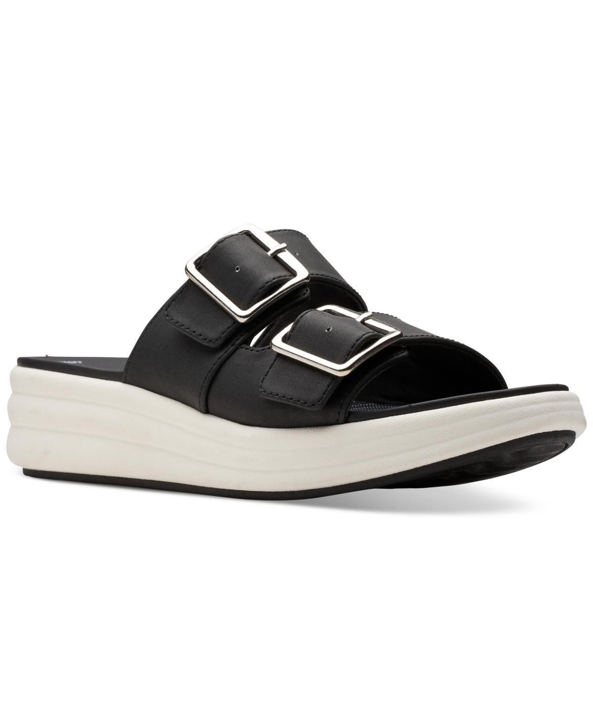 Clarks Womens Drift Buckle Slip-On Slide Wedge Sandals Product Image