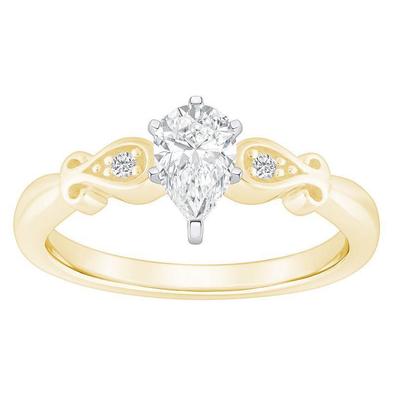 Alyson Layne 14k Gold 1/2 Carat T.W. Diamond Pear Shape Engagement Ring, Womens White Product Image