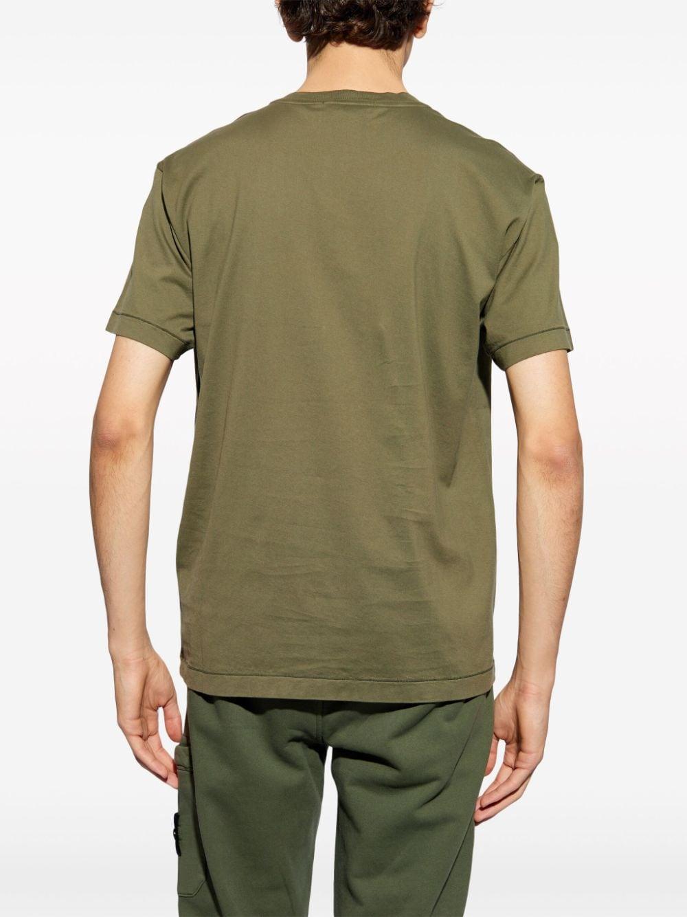 STONE ISLAND Chain Stitched Crew Neck T-shirt In Green Product Image