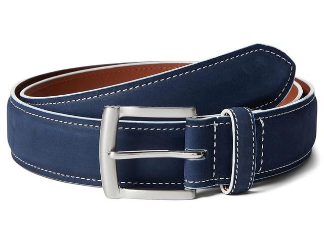 Johnston & Murphy Painted Edge Belt (Navy Leather) Men's Belts Product Image