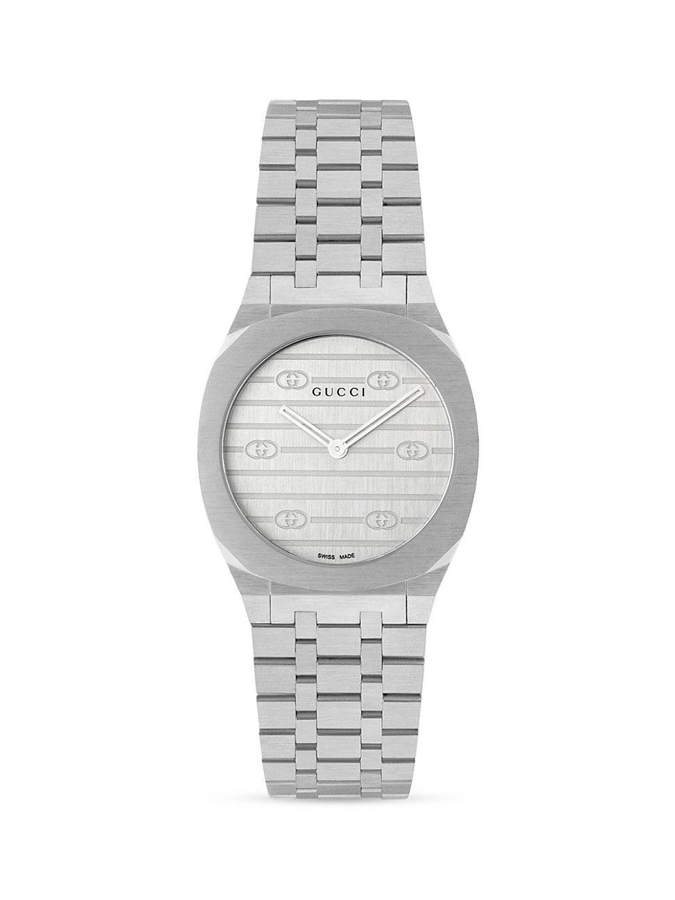 Womens Logo-Embossed Stainless Steel Bracelet Watch Product Image