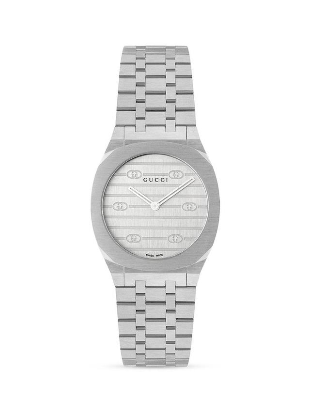 Gucci Womens Swiss 25H Stainless Steel Bracelet Watch 30mm Product Image