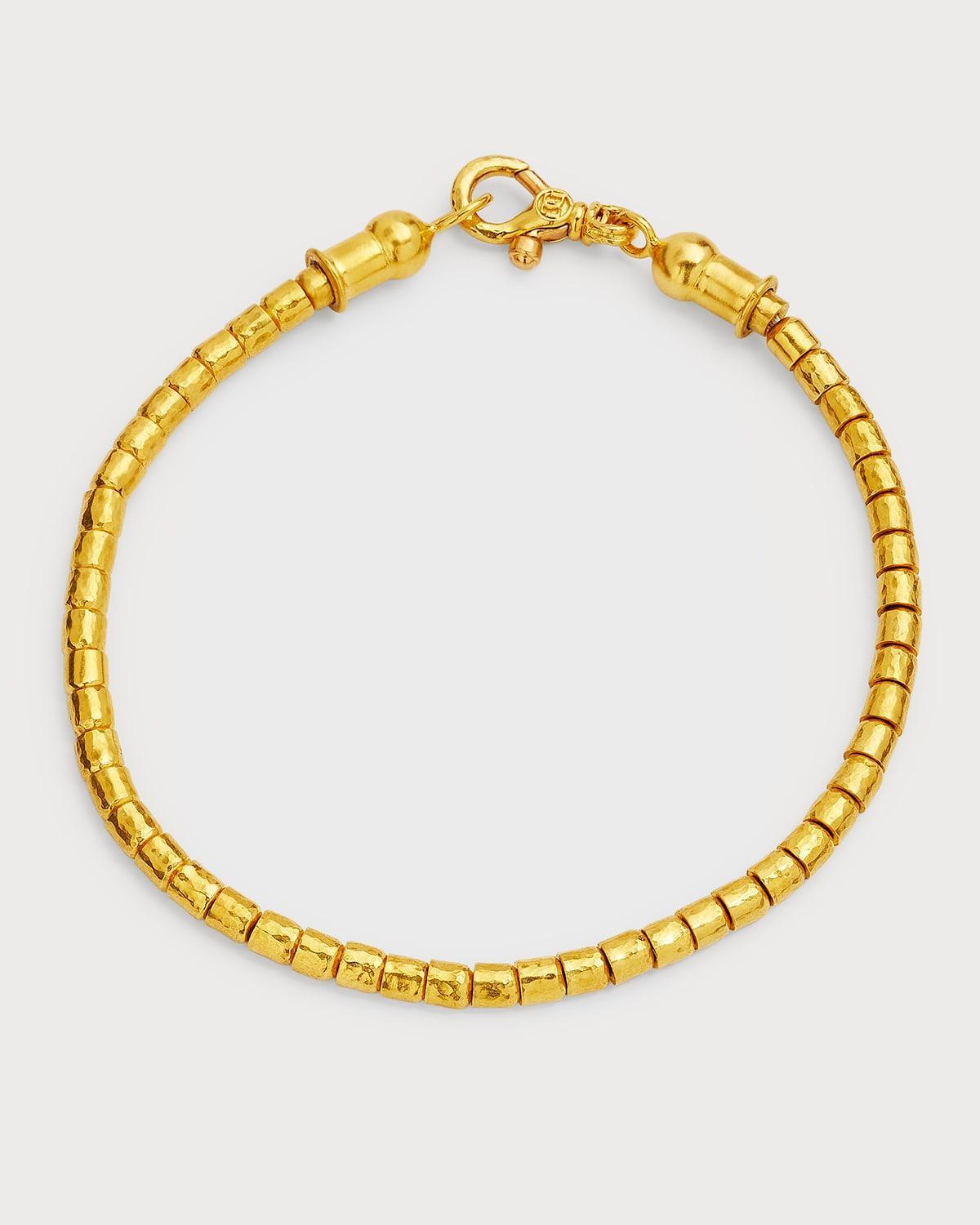 Mens All Around 24K Yellow Gold Beaded Bracelet Product Image