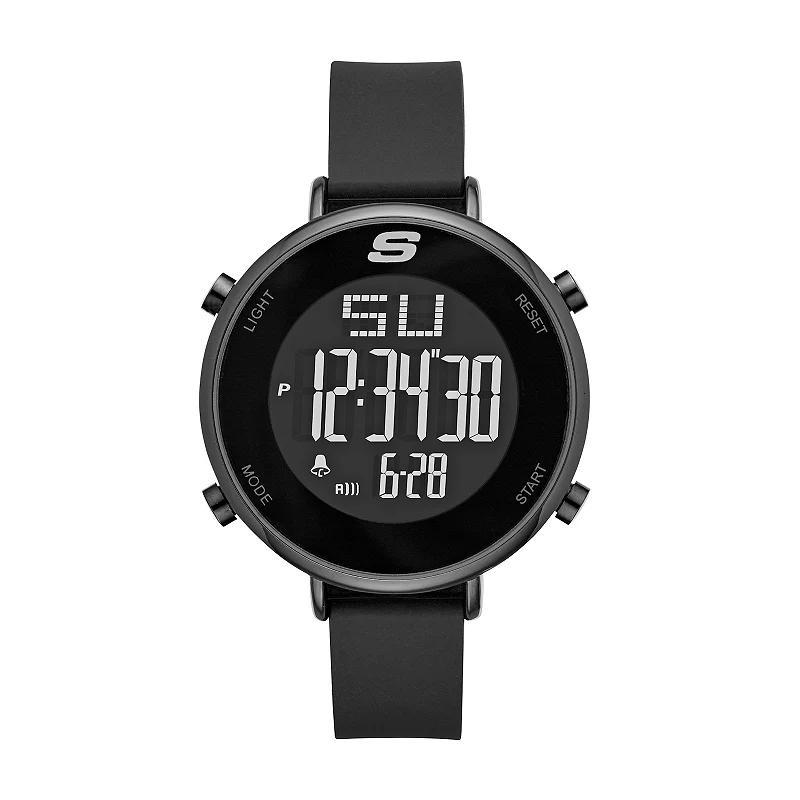 Skechers Womens Magnolia Digital Silicone Watch Black Product Image