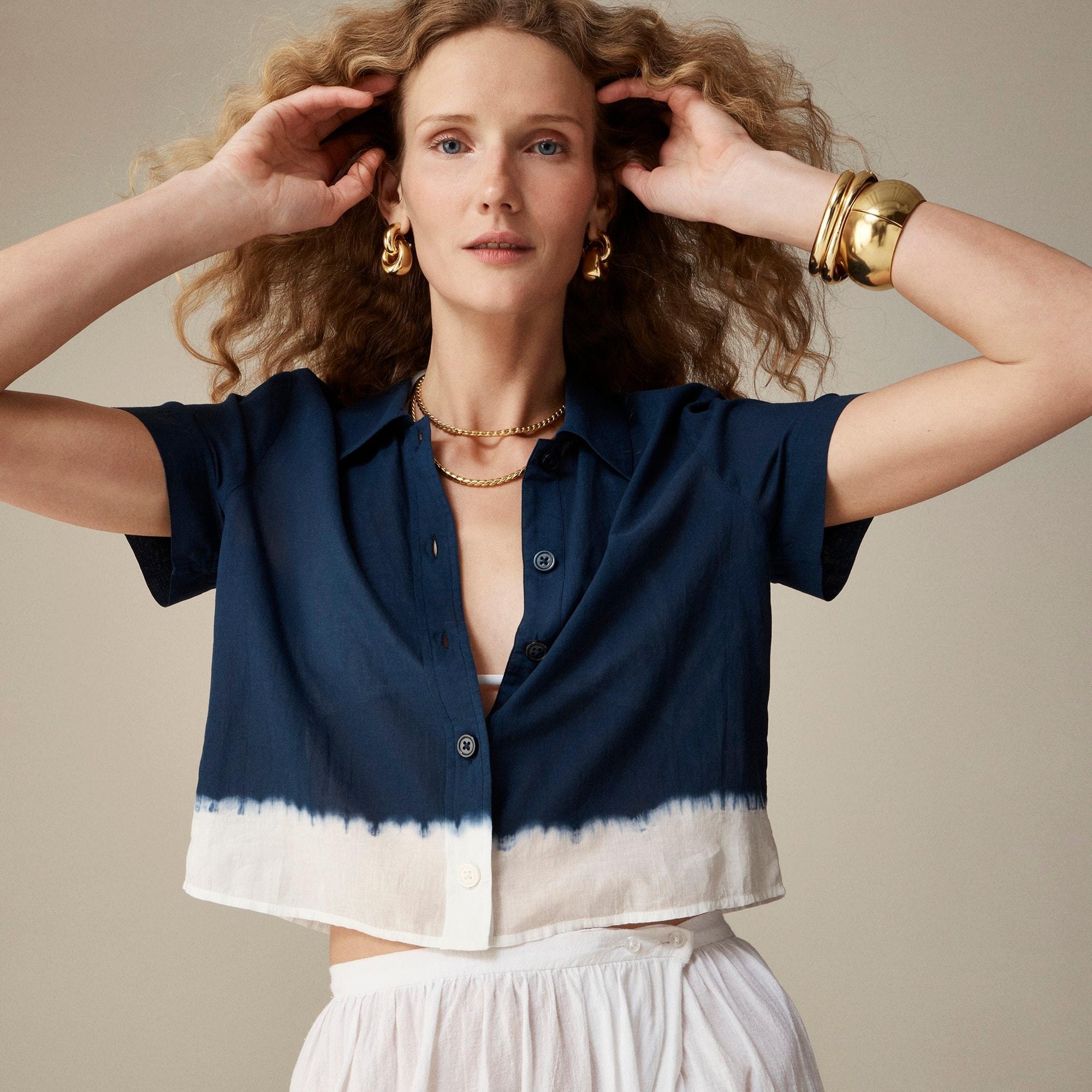 Dip-dyed gamine shirt in cotton voile product image