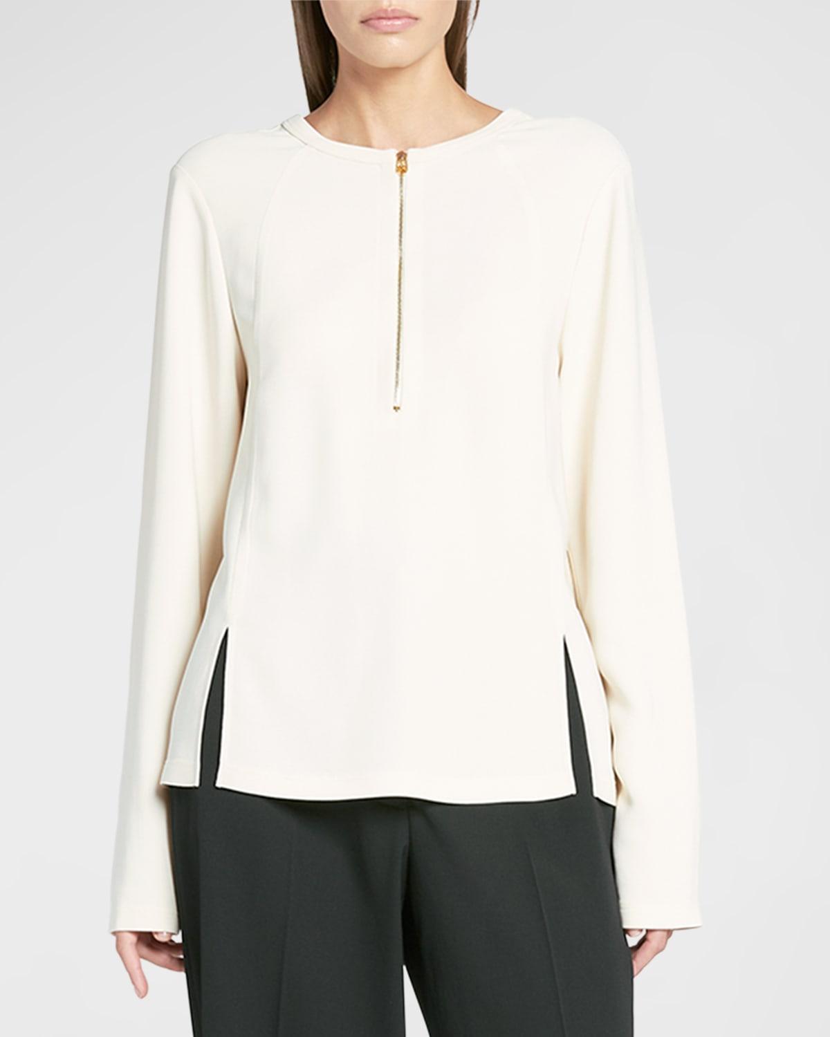 Womens Iconic Half-Zip Long-Sleeve Top Product Image