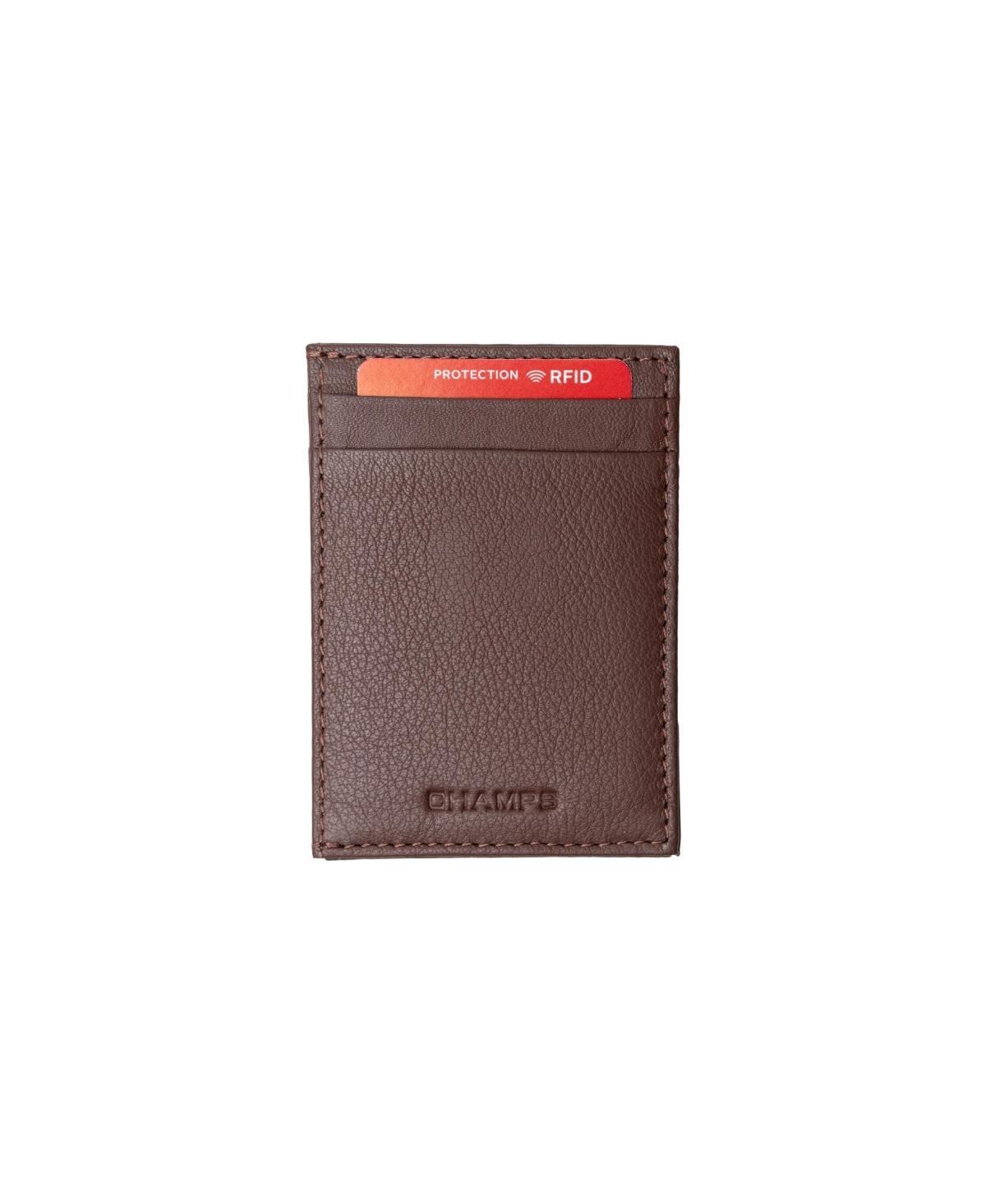 Champs Mens Mag Hybrid Leather Rfid Card Holder in Gift Box - Brown Product Image