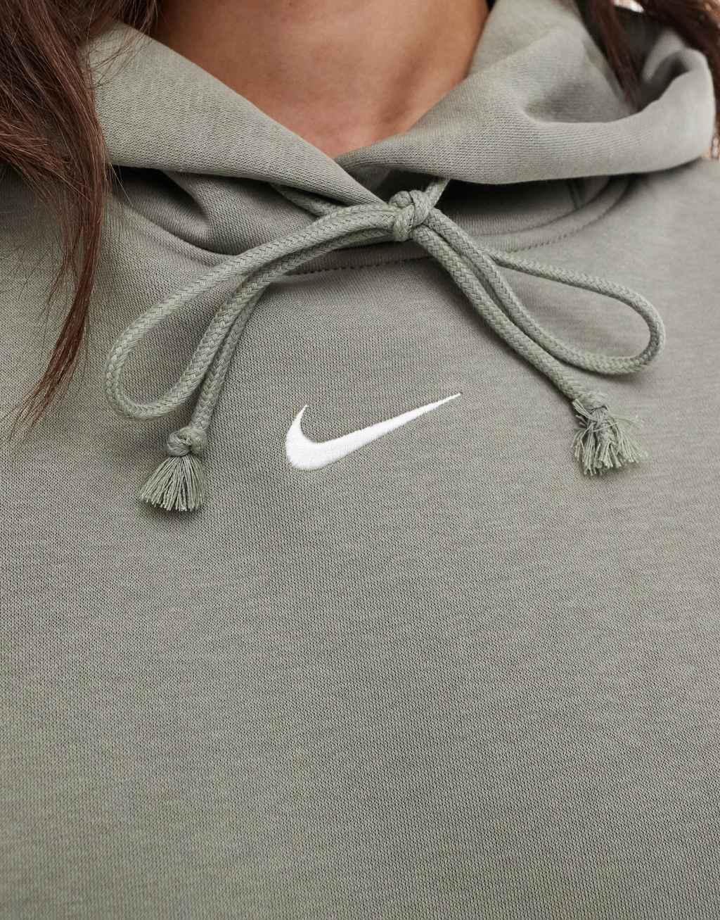 Nike Phoenix Fleece oversized hoodie in khaki Product Image