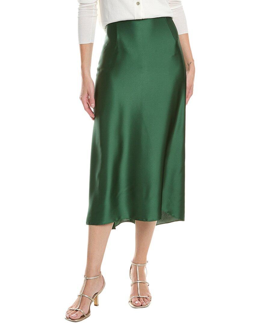 VINCE Satin Slip Skirt In Green Product Image