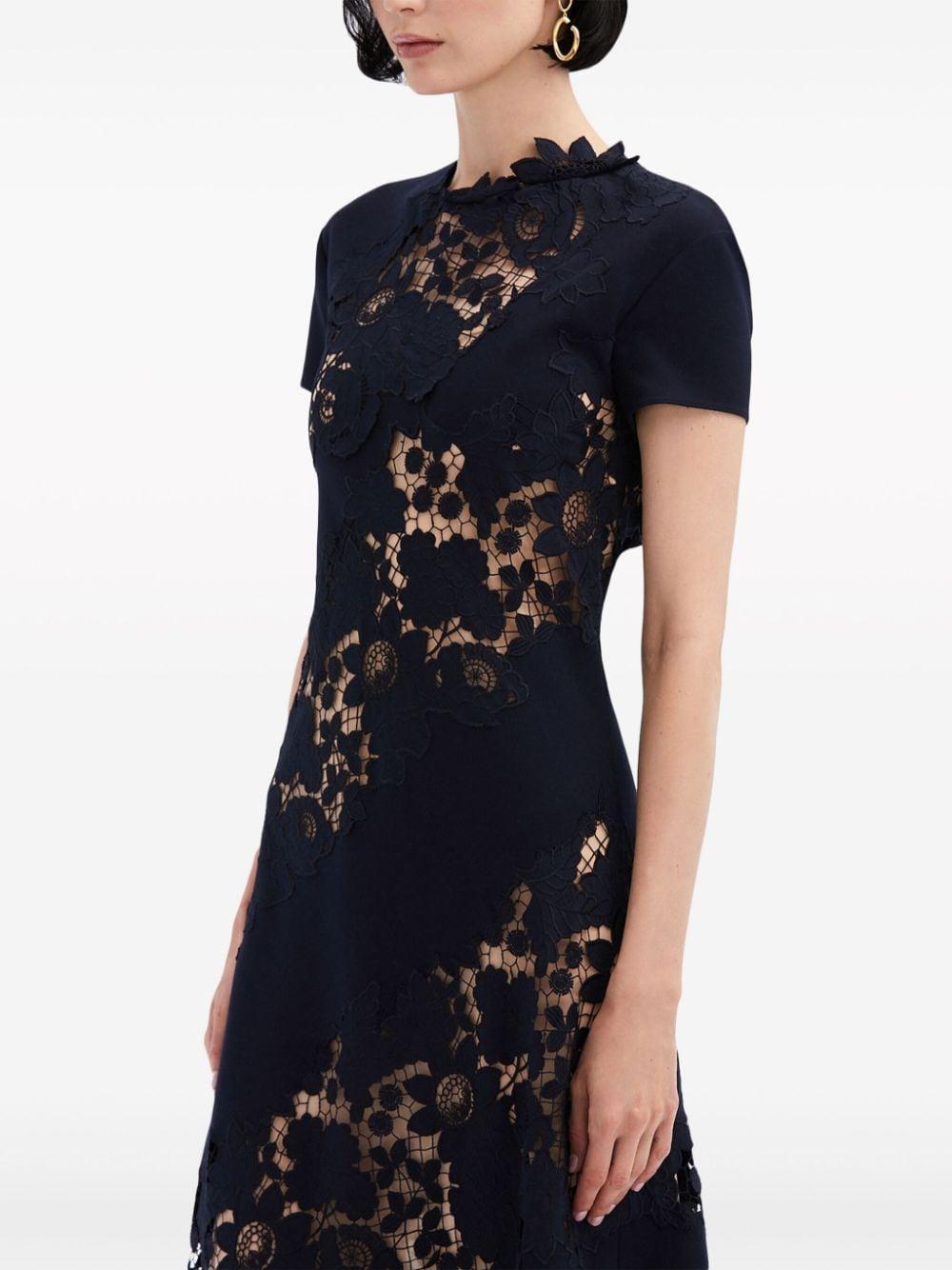 Mixed Botanical guipure-lace midi dress Product Image