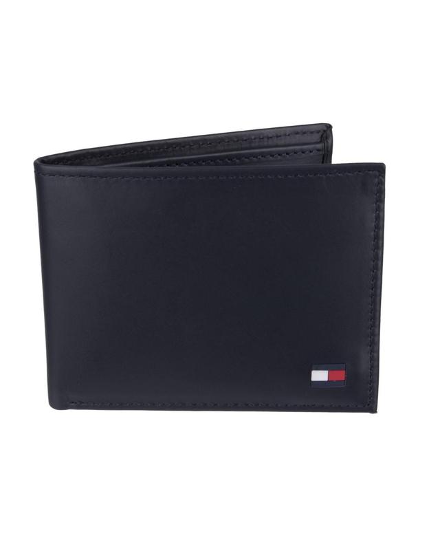 Mens Tommy Hilfiger Leather Passcase Wallet - Navy Product Image