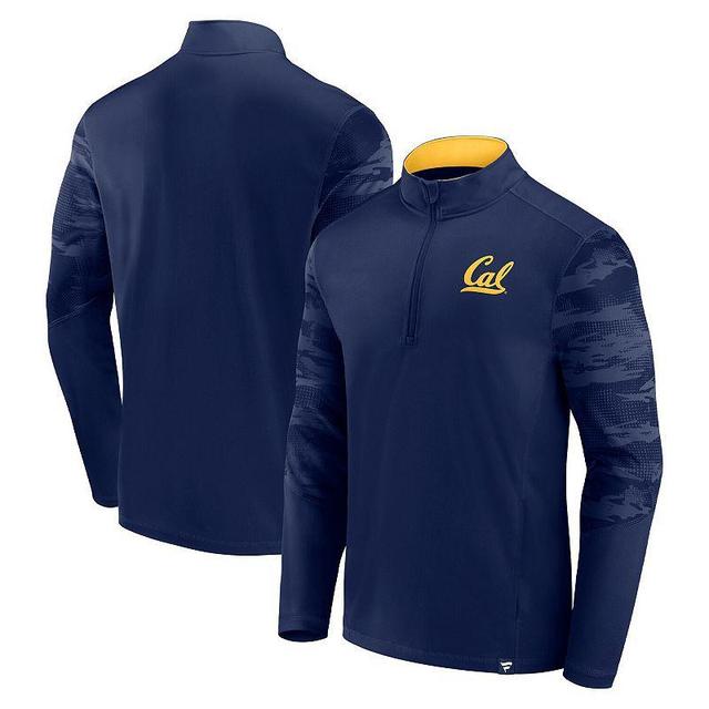 Mens Fanatics Branded Cal Bears Ringer Quarter-Zip Top Blue Product Image