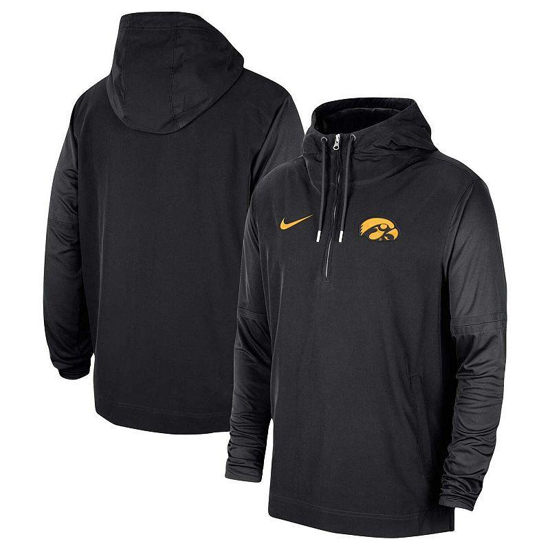 NIKE Men's  Black Iowa Hawkeyes 2023 Coach Half-zip Hooded Jacket Product Image