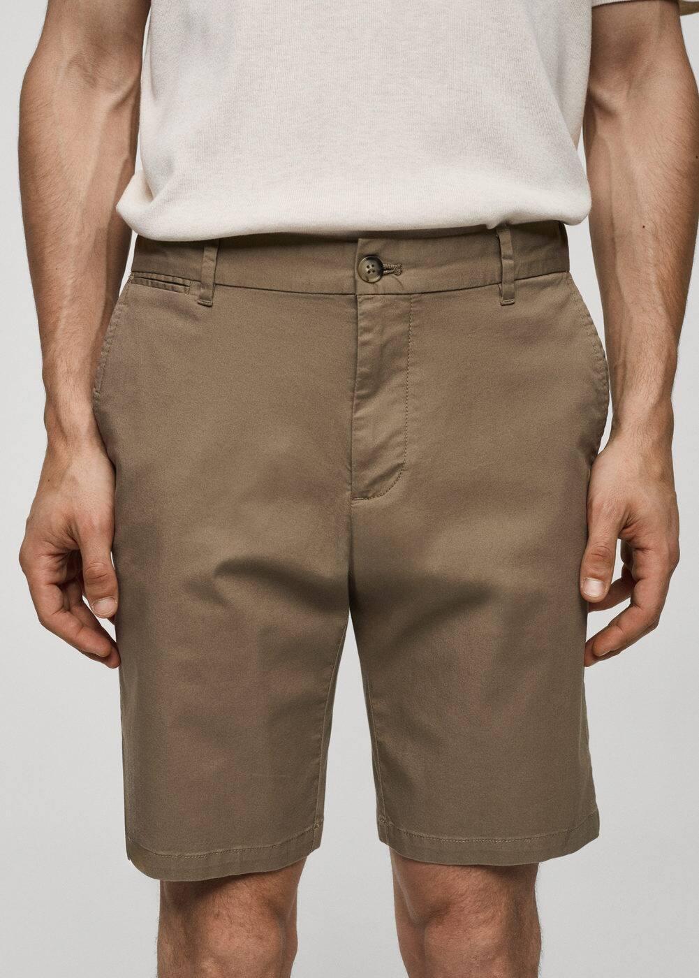 MANGO MAN - Slim-fit chino cotton bermuda shorts tobacco brownMen Product Image