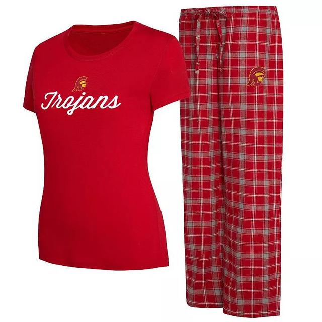 Womens Concepts Sport Cardinal/Gray USC Trojans Arctic T-Shirt & Flannel Pants Sleep Set Product Image