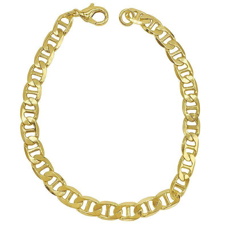 Adornia 14k Gold Plated Stainless Steel Chain Bracelet, Mens, Gold Tone Product Image