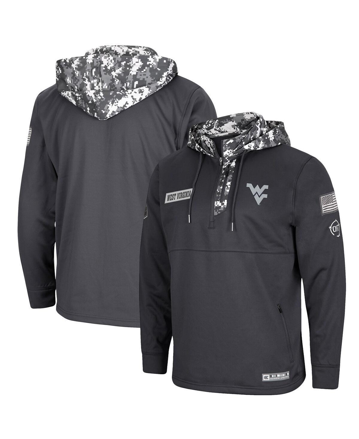 Mens Charcoal West Virginia Mountaineers Oht Military-Inspired Appreciation Digital Camo Quarter-Zip Hoodie Product Image