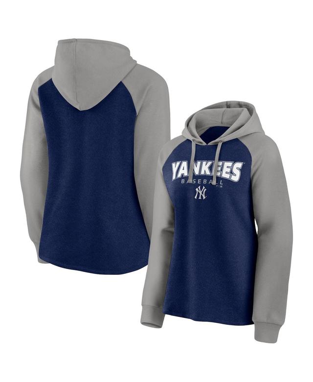 Womens Fanatics Branded Navy/Gray New York Yankees Recharged Raglan Pullover Hoodie Product Image