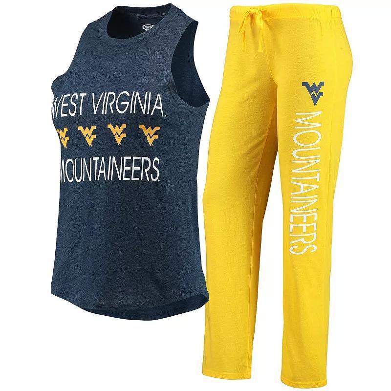 Womens Concepts Sport /Navy West Virginia Mountaineers Tank Top & Pants Sleep Set Product Image