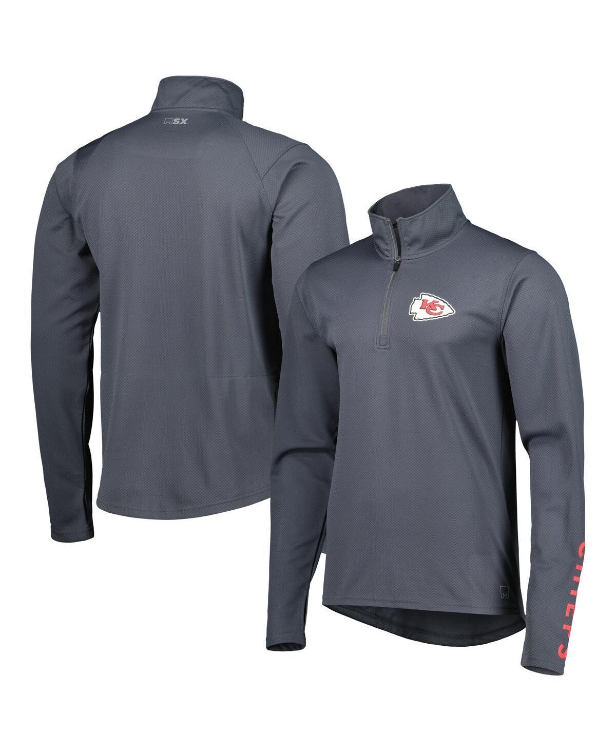 Mens Msx by Michael Strahan Charcoal Kansas City Chiefs Half-Zip Hoodie Product Image