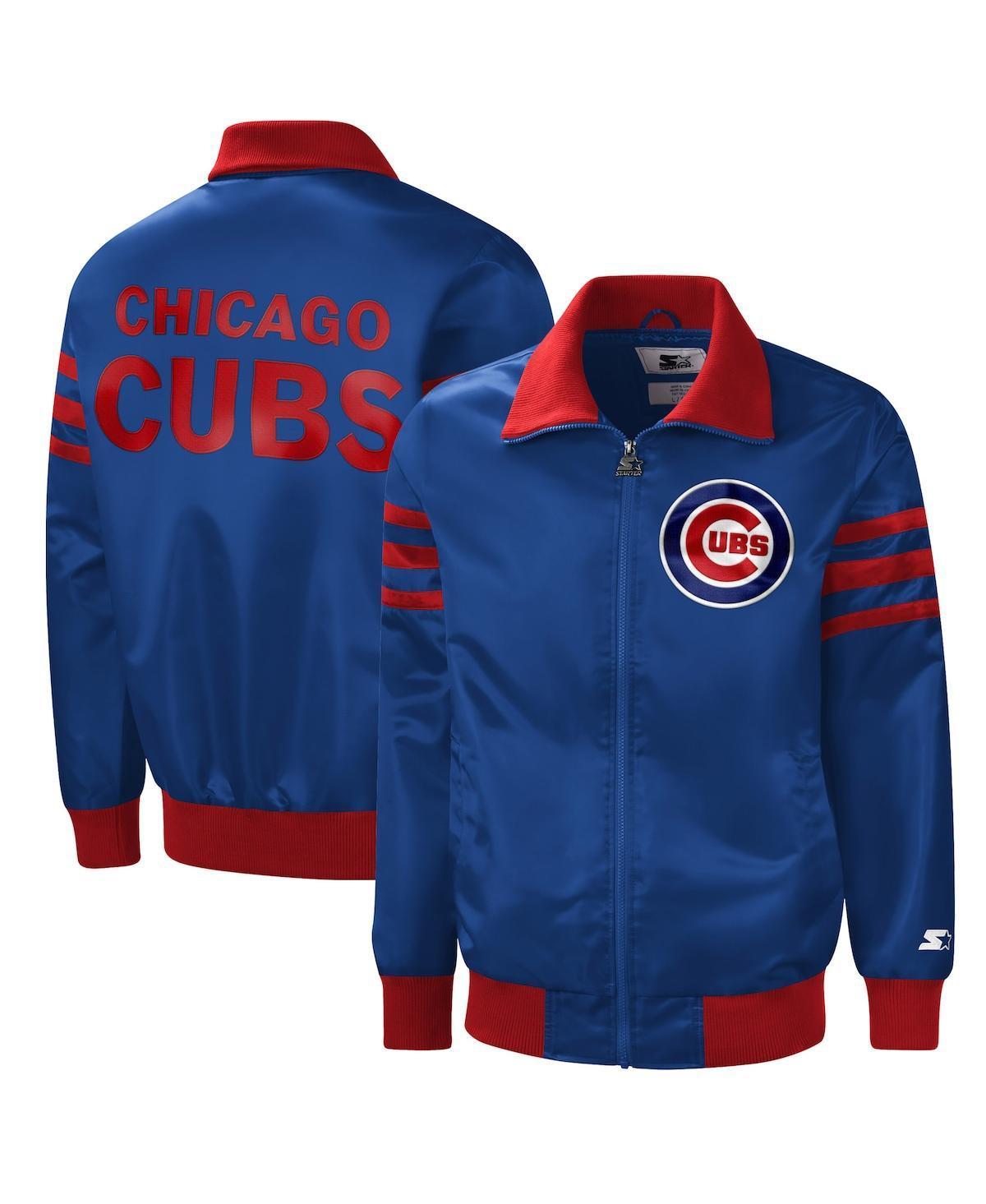 Mens Starter Royal Chicago Cubs The Captain II Full-Zip Varsity Jacket Product Image