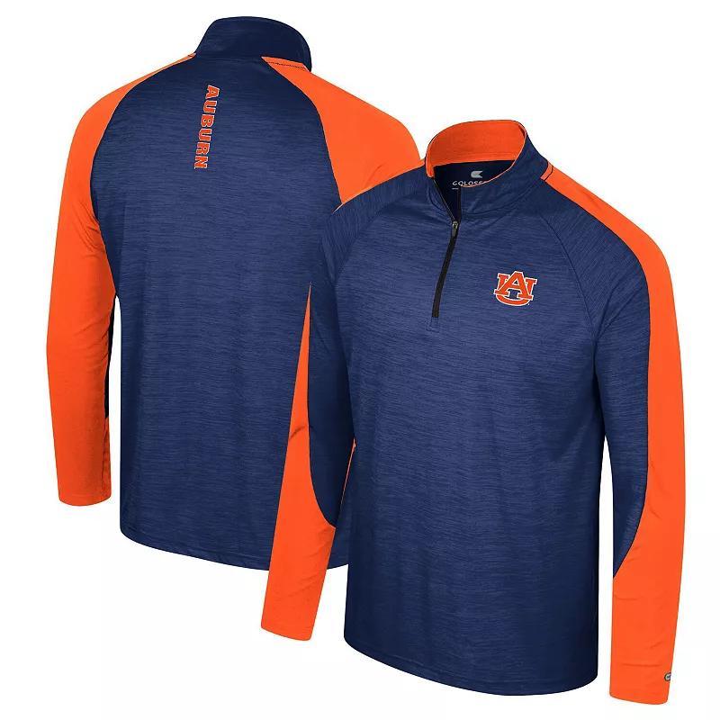 Mens Colosseum Navy Auburn Tigers Langmore Raglan Quarter-Zip Top Product Image