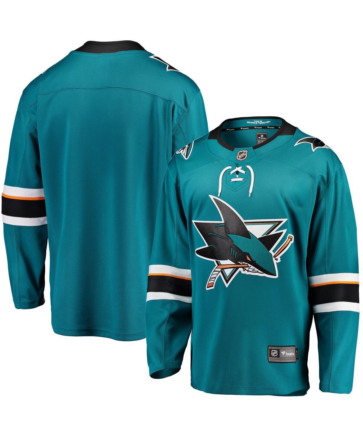 Men's Fanatics Branded Teal San Jose Sharks Breakaway Home Jersey Product Image