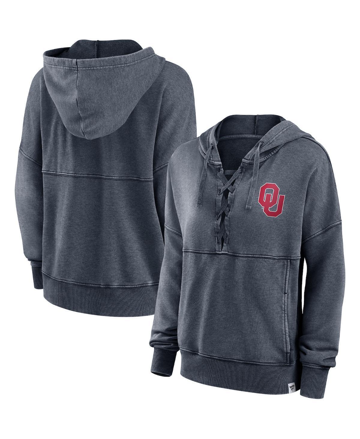 Womens Fanatics Branded Heathered Charcoal Oklahoma Sooners Overall Speed Lace-Up Pullover Hoodie Product Image