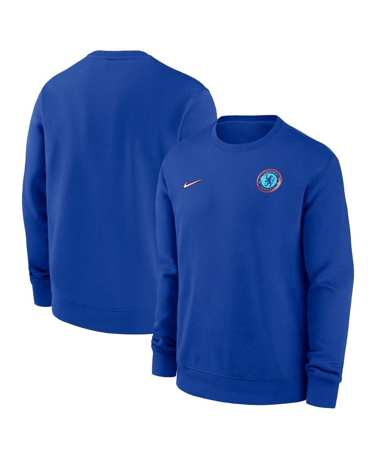 Nike Mens Blue Chelsea Club Pullover Sweatshirt Product Image