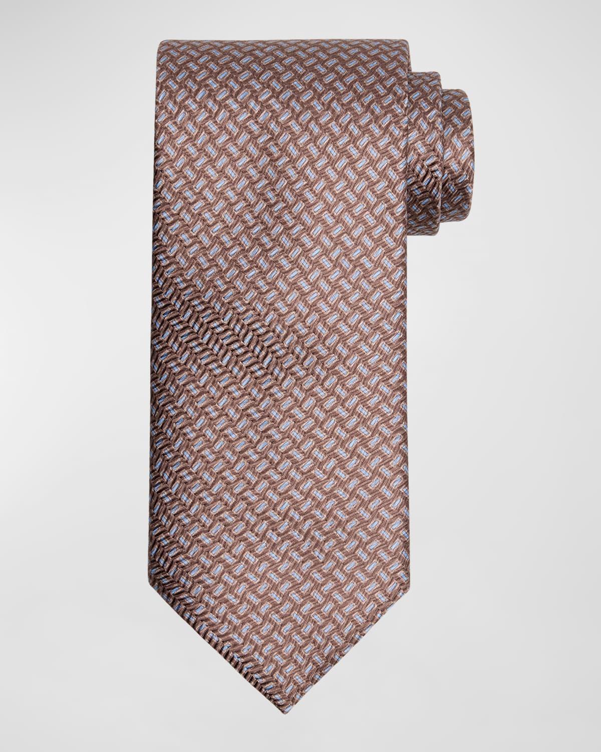 Men's Geometric-Print Silk Tie Product Image