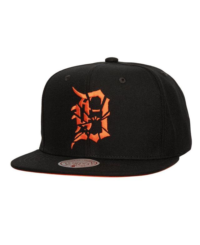 Mitchell & Ness Mens Black Detroit Tigers Shattered Snapback Hat Product Image