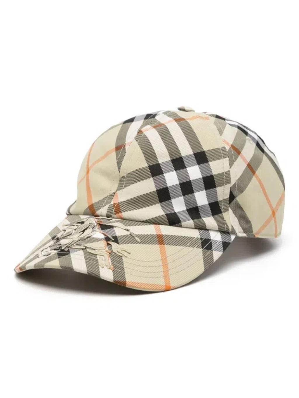 BURBERRY Check Adjustable Baseball Cap In Green Product Image