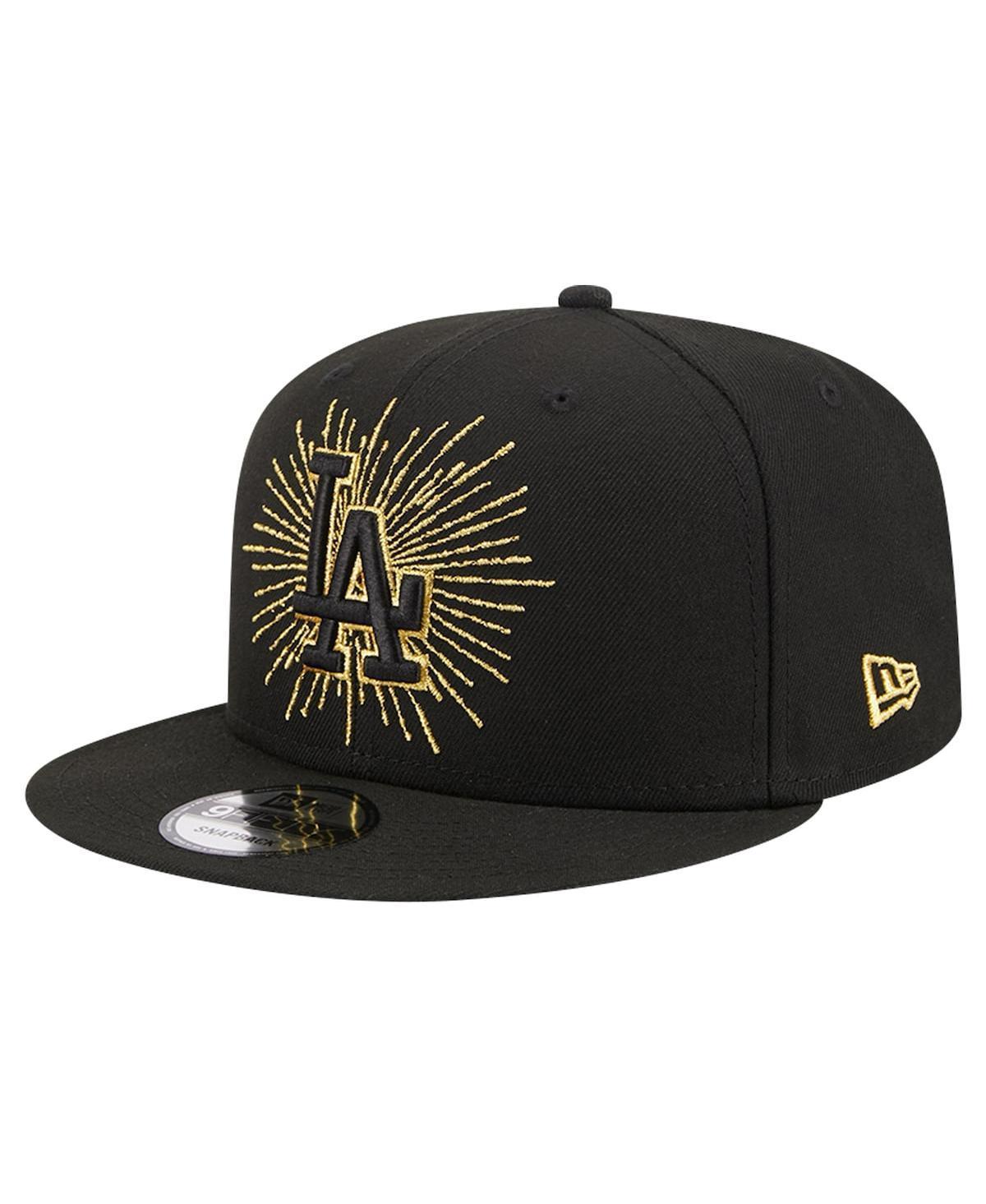 New Era Mens Black Los Angeles Dodgers Metallic Logo 9FIFTY Snapback Hat Product Image