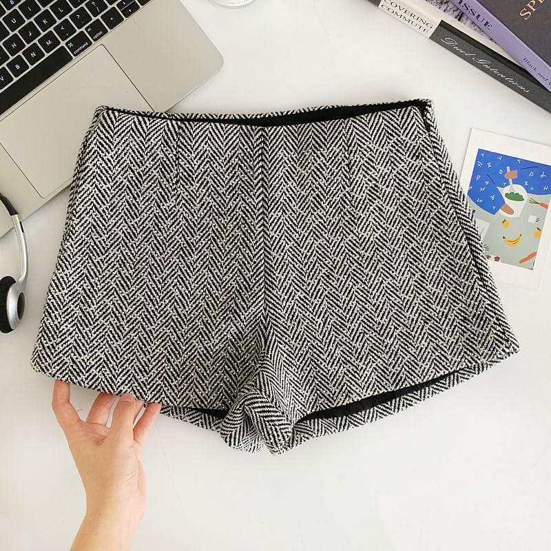 Low Rise Herringbone Dress Shorts Product Image