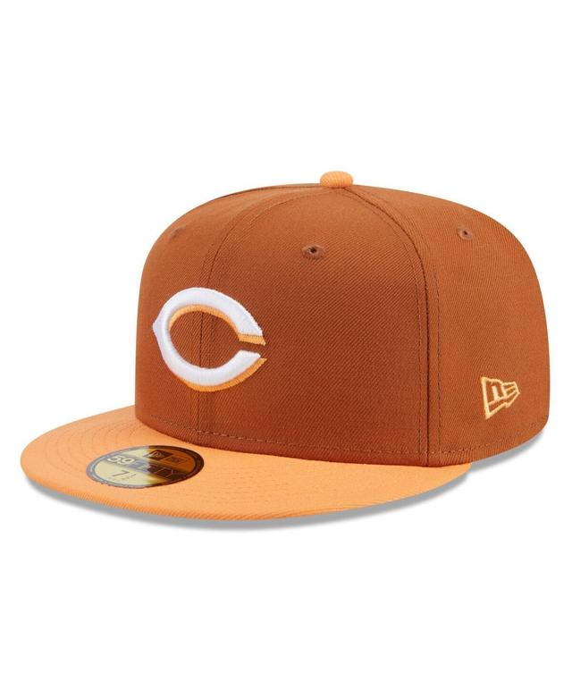 Mens New Era Brown/Orange Cincinnati Reds Spring Color Basic Two-Tone 59FIFTY Fitted Hat Product Image