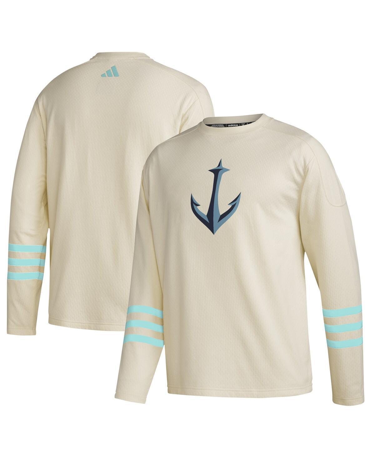 Mens adidas Khaki Seattle Kraken AEROREADYPullover Sweater Product Image