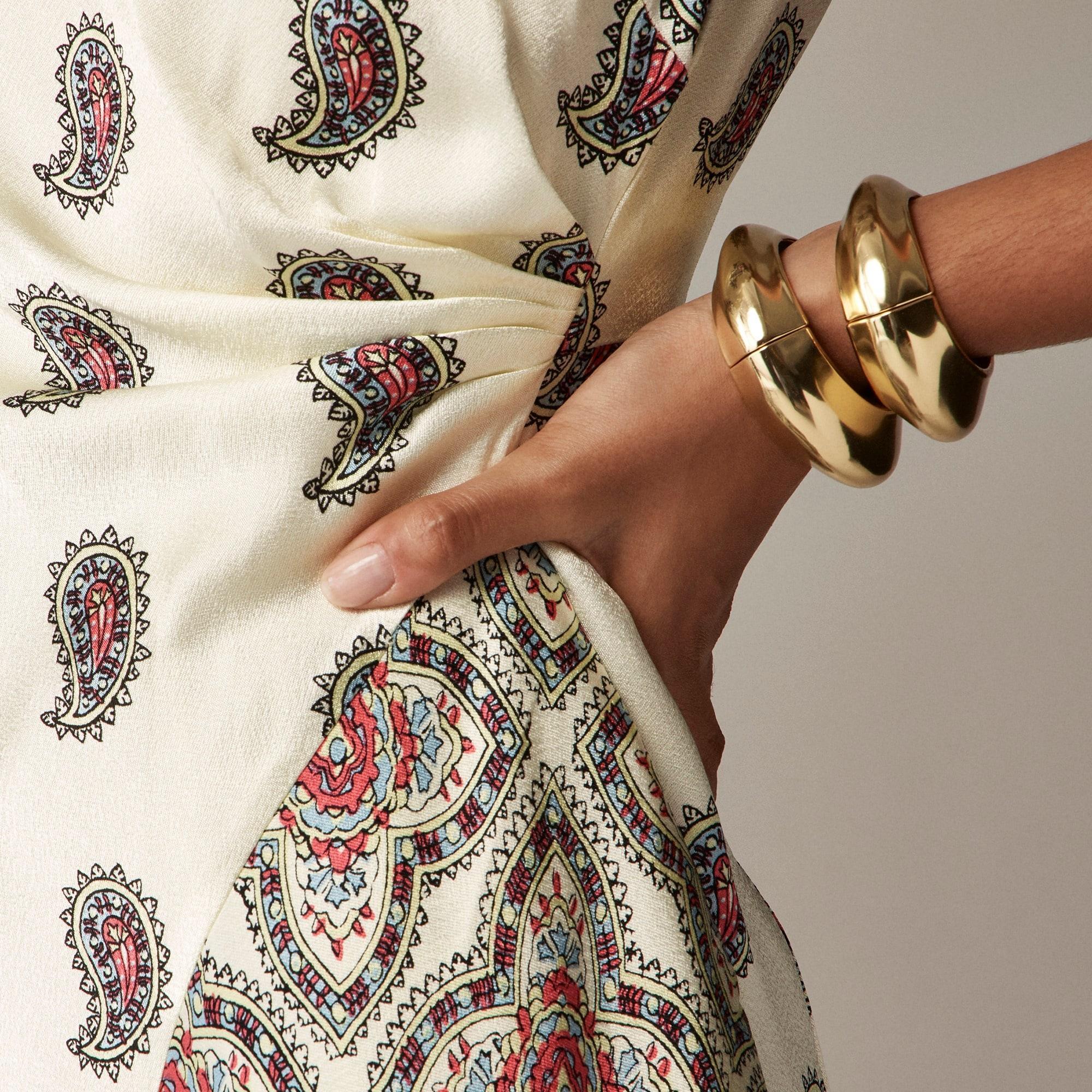 Faux-wrap midi dress in paisley Product Image