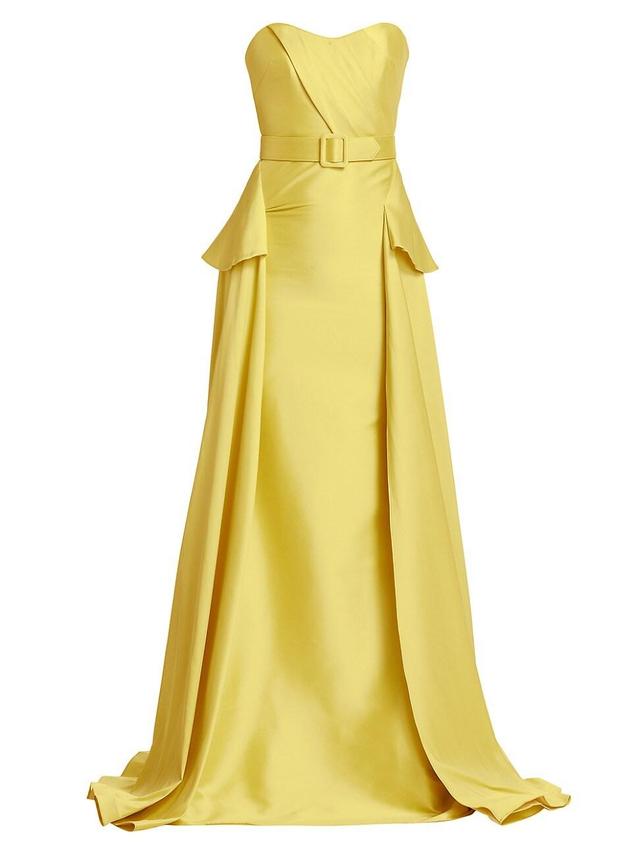 Womens Belted Draped Mikado Gown Product Image