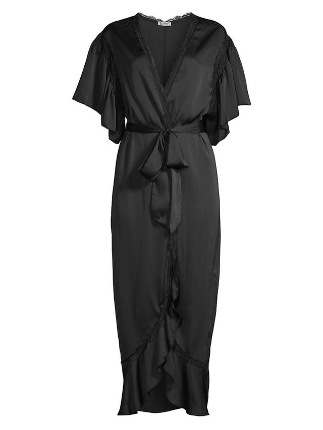 Free People Moonbeams Lace Trim Satin Robe Product Image