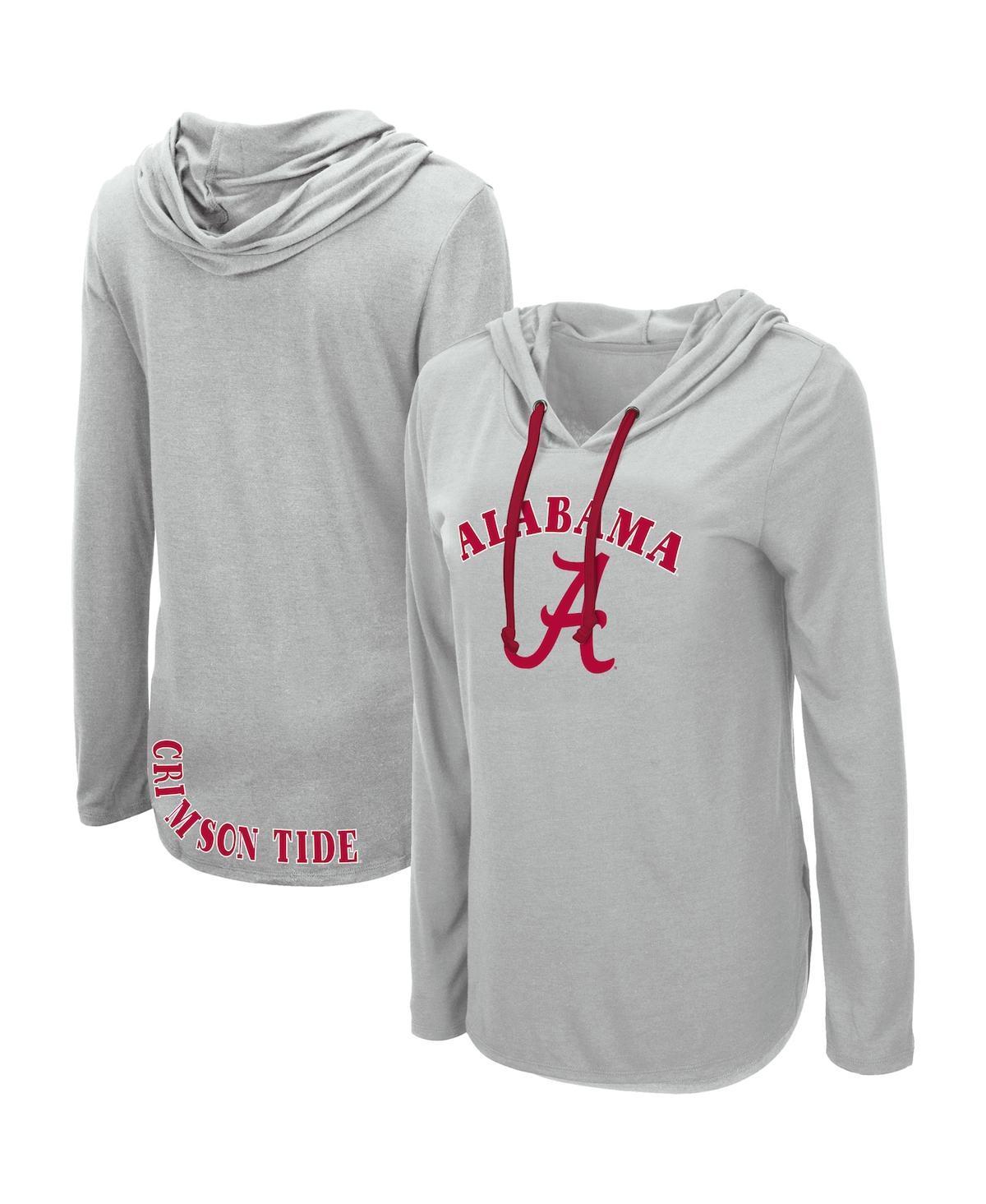 Womens Colosseum Heather Gray Alabama Crimson Tide My Lover Lightweight Hooded Long Sleeve T-Shirt Product Image