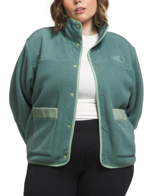 The North Face Plus Size Cragmont Snap-Front Fleece Jacket - Dark Sage Product Image