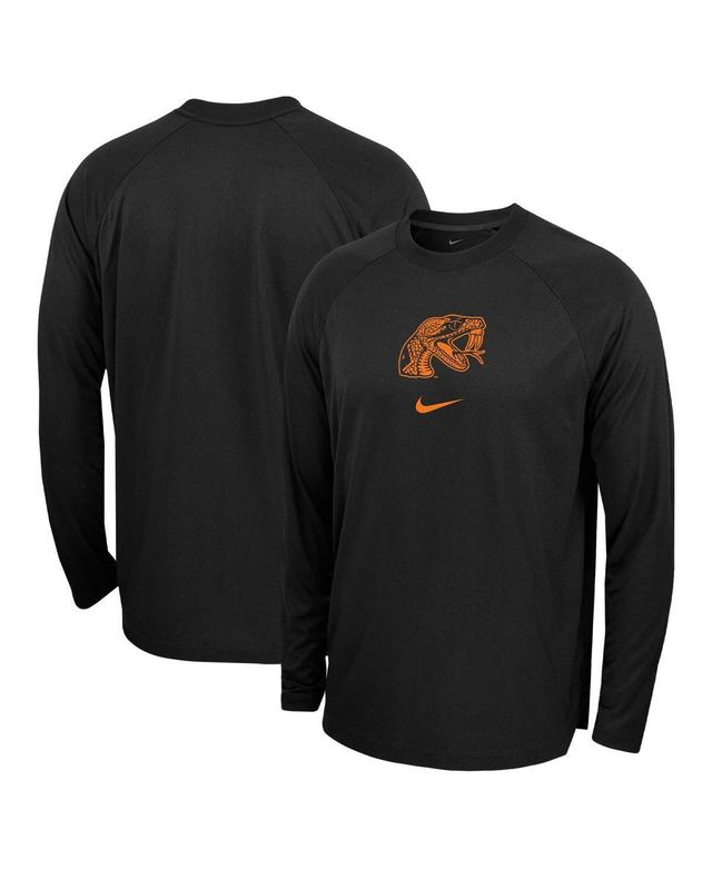 Mens Nike Black Florida A & M Rattlers Basketball Spotlight Raglan Performance Long Sleeve T-shirt Product Image