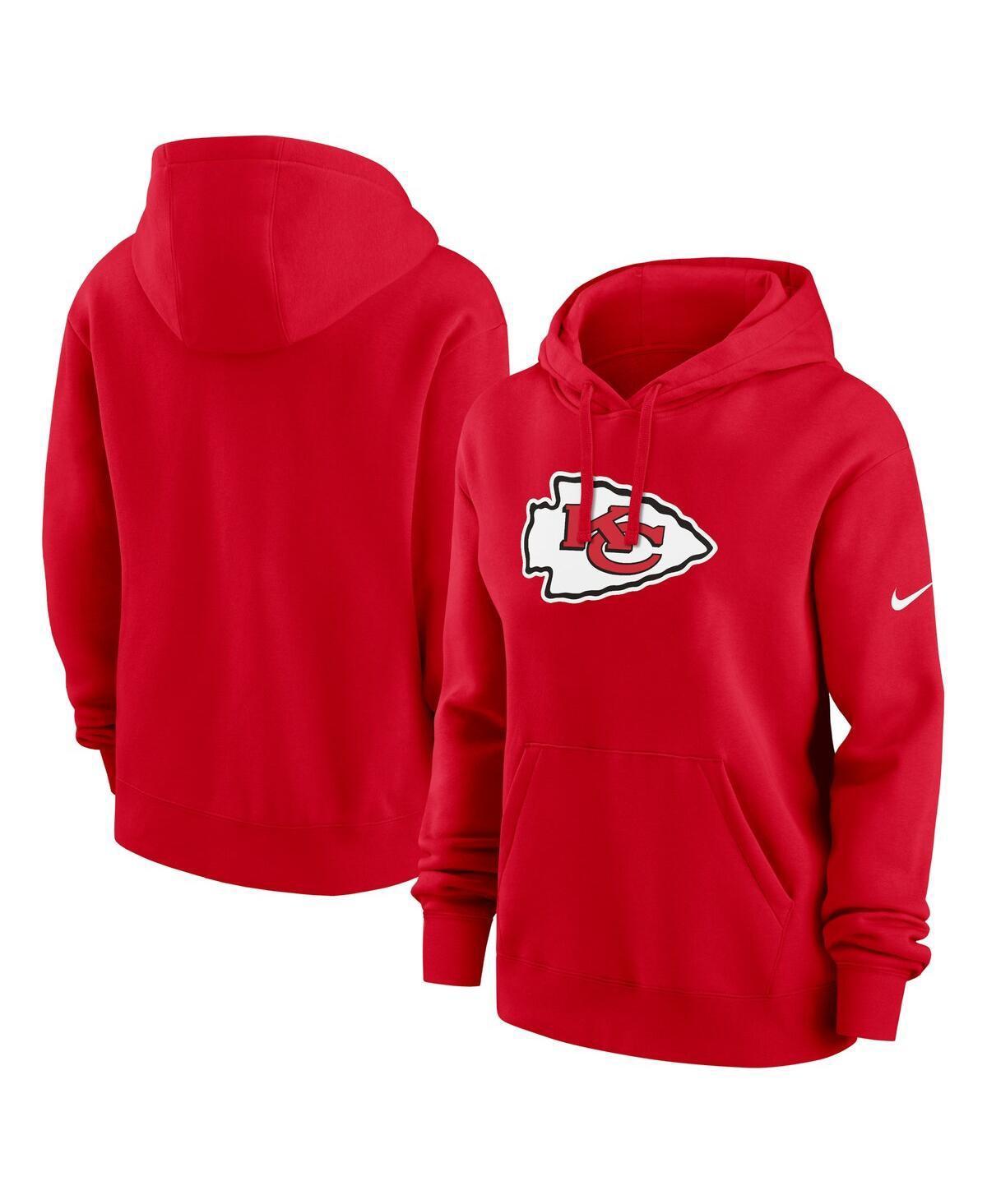 Nike Womens Red Kansas City Chiefs Club Fleece Pullover Hoodie Product Image