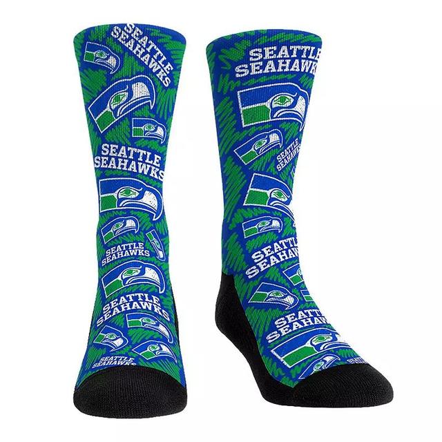 Rock Em Socks Seattle Seahawks Throwback Logo Sketch Crew Socks, Mens Product Image